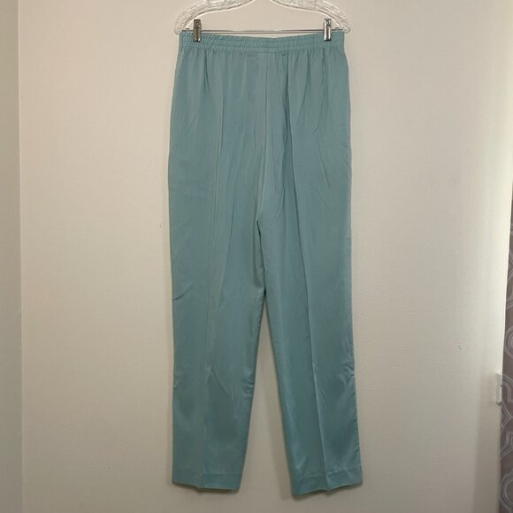 Mint Green Spring Stretchy High-Waisted Flowy Pants w/ Elastic Waistband12/14(?) - Picture 7 of 8